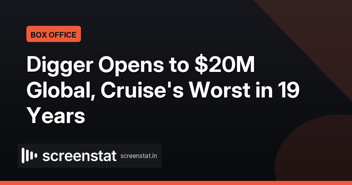 Digger Opens to $20M Global, Cruise's Worst in 19 Years