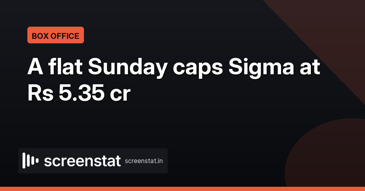 Sigma's 3-day net flatlines at Rs 5.35 crore